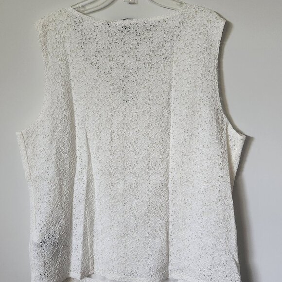 Kasper Cream Lace Shell - Picture 2 of 3